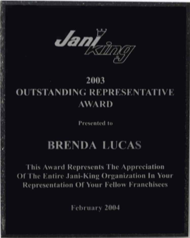 2003 Outstanding Representative Award